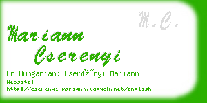 mariann cserenyi business card